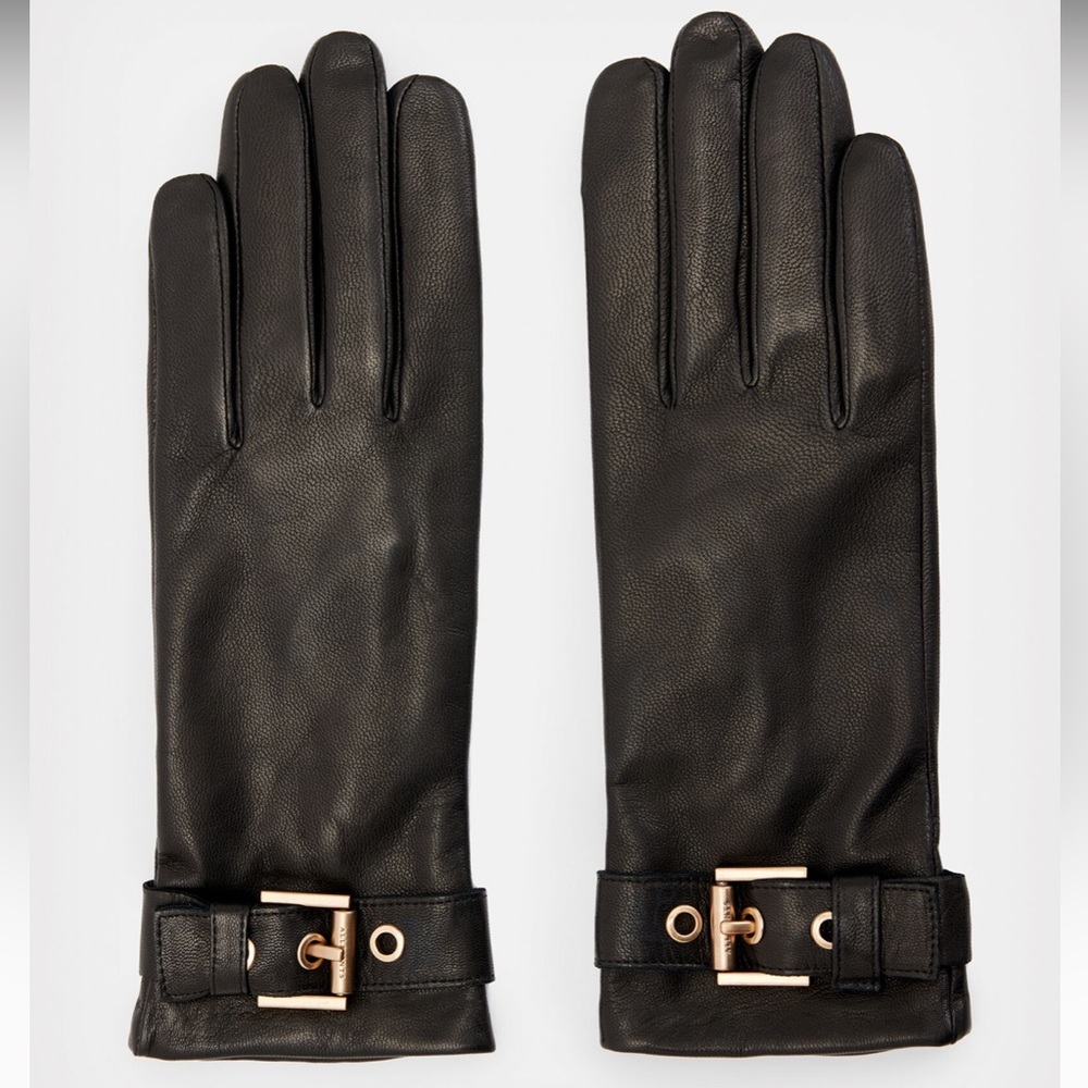 All Saints Buckle leather gloves
